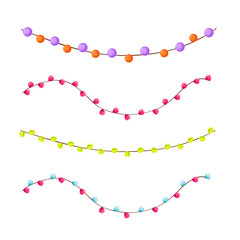 A set of Christmas bright garlands. Vector.