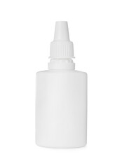 Bottle of nasal spray isolated on white