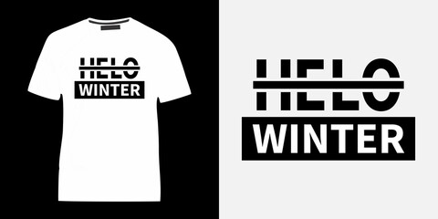 Hello winter typography t-shirt design