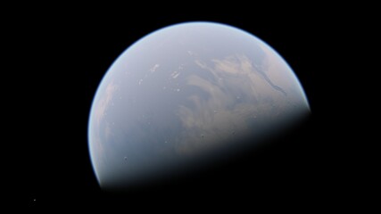 Abstract planets and space background 3d illustration