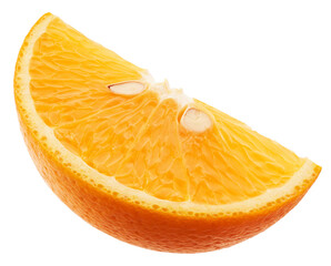 Slice of orange isolated on white background 