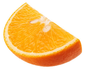 Slice of orange isolated on white background 