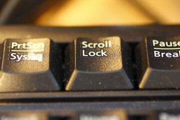 Closeup of the computer keyboard.