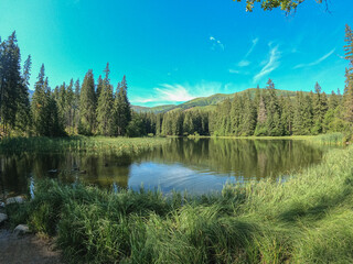 View of Vrbicke pleso in the village Demanovska dolina in the resort Jasna in Slovakia © Peter