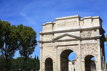 Fototapeta na wymiar Triumphal arch of Orange, France