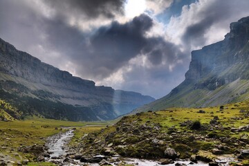 Pyrenees HDR photo - Ordesa valley in Spain