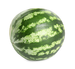 Whole delicious ripe watermelon isolated on white