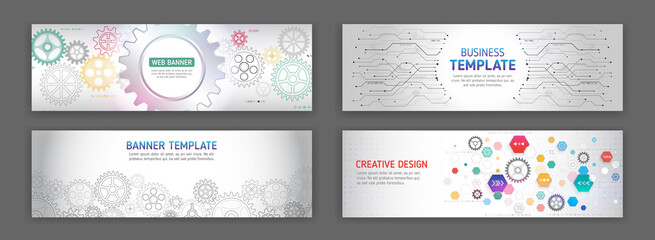 Abstract web design banner. Modern graphic template for websites. High tech futuristic technology background.