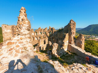 View of Sasovsky castle in Sasovske podhradie village in Slovakia