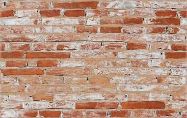 Background of old red grunge brick wall texture. high quality details