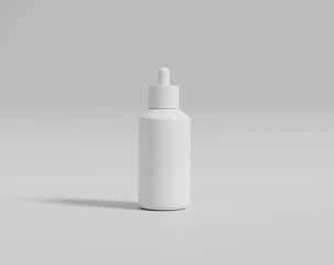 Realistic white plastic bottle, madicine glass bottle