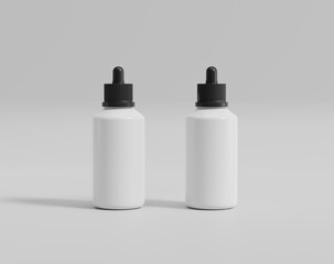 Realistic white plastic bottle, madicine glass bottle