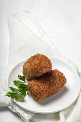 Homemade ham croquettes