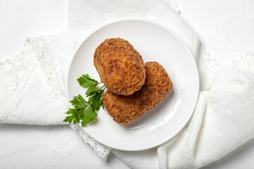 Homemade ham croquettes