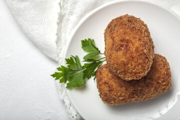 Homemade ham croquettes