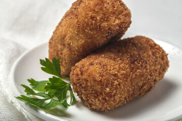 Homemade ham croquettes