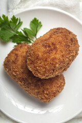 Homemade ham croquettes