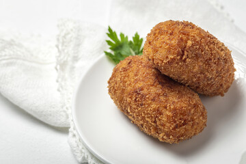 Homemade ham croquettes