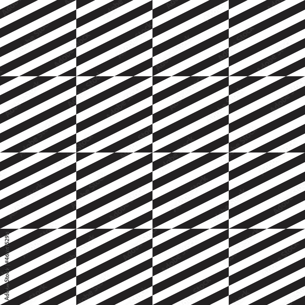 Poster striped tiles. vector diagonal black and white tiles pattern.