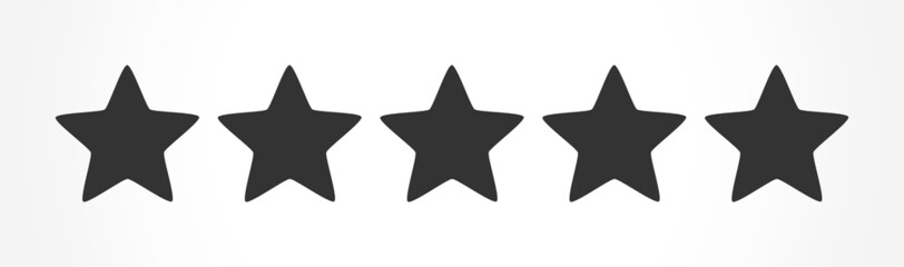 Five stars rating icon. Vector illustration.