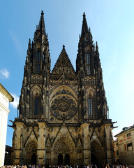 Fototapeta na wymiar Prague, Czech Republic, August 9, 2018 - St. Vitus Cathedral in the Castle