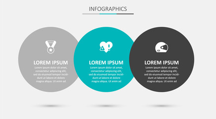 Set Heart rate, Medal and Racing helmet. Business infographic template. Vector
