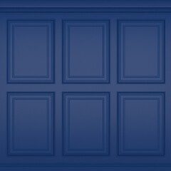 classic blue wall ,3d render
