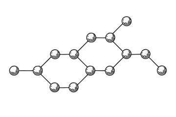 Sketch chemical bond icon on white background. Vector