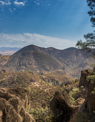Pinnacles National Park, summer hike, beautiful rocks and landscape views of the valley