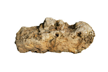 raw of quartz rock isolated on white background. Big stone for outdoor garden decoration.