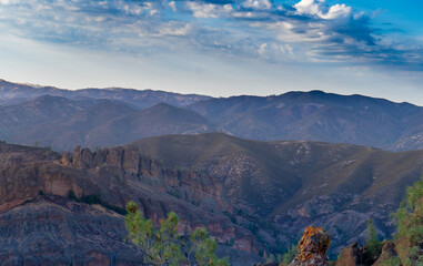 Pinnacles National Park, summer hike, beautiful rocks and landscape views of the valley