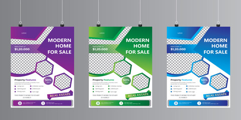 Professional  home sale flyer design template, corporate real estate flyer design