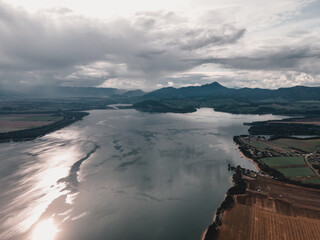 Aerial view of Liptovska Mara reservoir in Slovakia