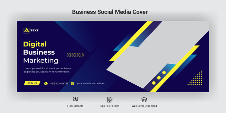 Digital business marketing corporate facebook cover template