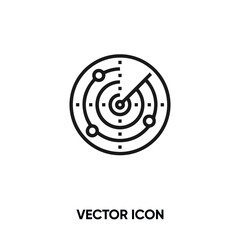 Radar vector icon. Modern, simple flat vector illustration for website or mobile app.Radar display symbol, logo illustration. Pixel perfect vector graphics	