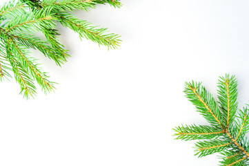 Background with a copy of the ad space, top view.The concept of New Year and Christmas