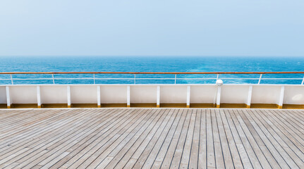 Deck of luxury cruise ship and blue sky - Powered by Adobe