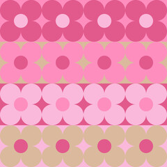 seamless pattern with flowers in pink pastels colors