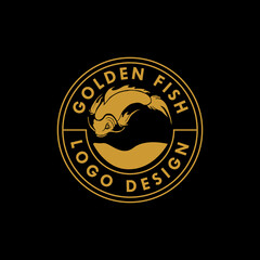 Golden fish logo design template