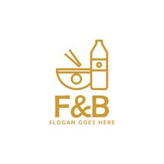 Golden food logo design template