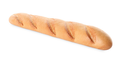 Tasty baguette isolated on white. Fresh bread