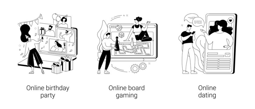 Video call abstract concept vector illustrations.