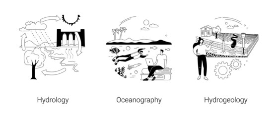 Applied geoscience abstract concept vector illustrations.