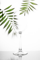 glass wine glass on white background