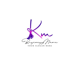 Letter KM Logo, Creative km k m Fashion Clothing Brand, Apparel Logo For Luxury Fashion Shop - obrazy, fototapety, plakaty