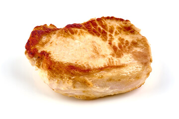 Grilled pork chops, isolated on white background.