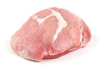 Pork shoulder meat, isolated on white background.