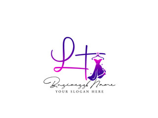 Letter LT Logo, Creative lt l t Clothing Brand, Apparel and Fashion Logo For Luxury Fashion Shop
