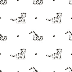 black and white pattern tiger paws and tiger