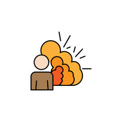 explosion line illustration colored icon. Signs and symbols can be used for web, logo, mobile app, UI, UX